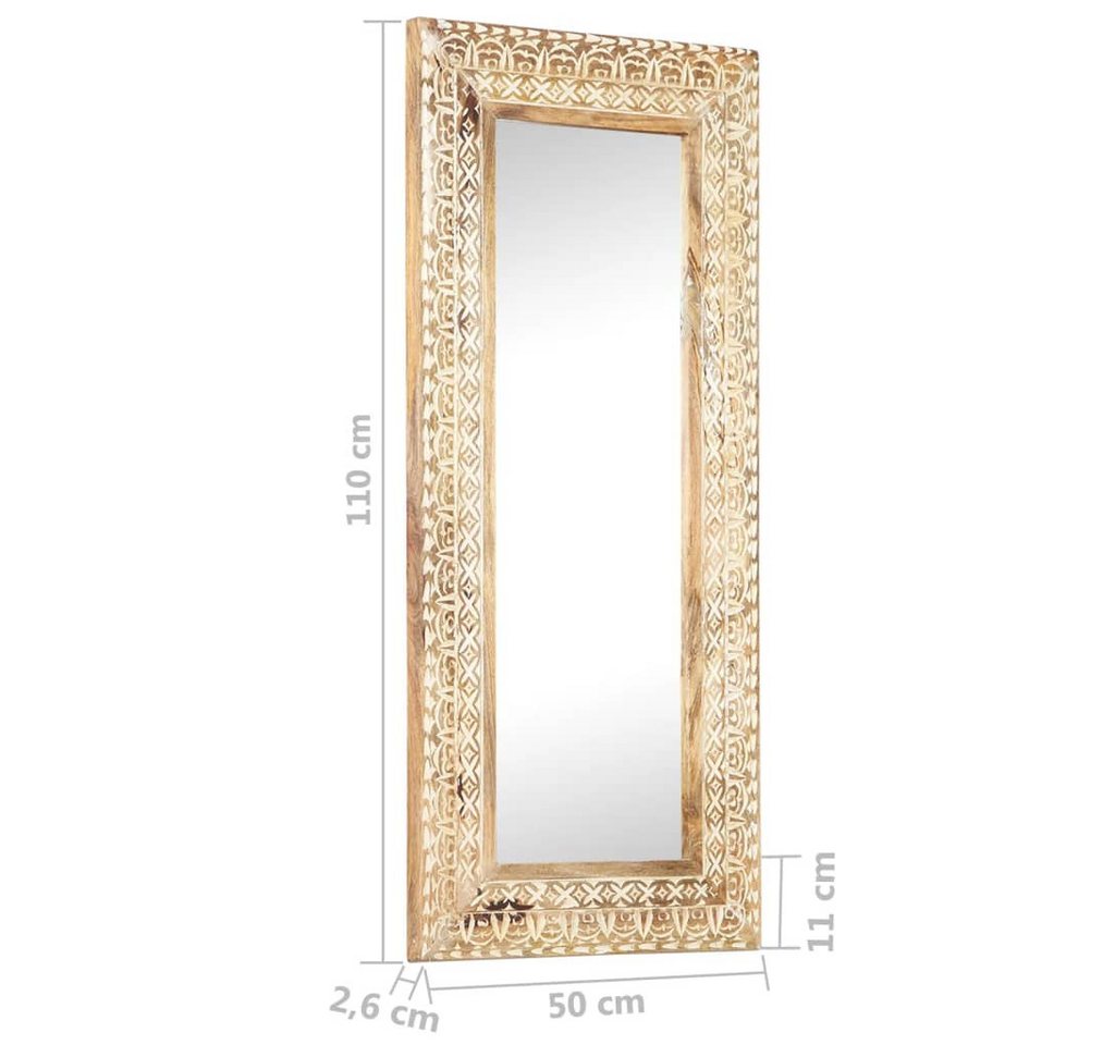 vidaXL Spiegel Spiegel Handgeschnitzt 110x50x2,6 cm Massivholz (1-St) – Bild 5 von 5