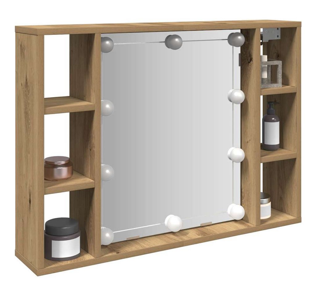vidaXL Spiegelschrank Spiegelschrank mit LED-Leuchten Artisan-Eiche 76x15x55 cm (1-St) – Bild 2 von 5