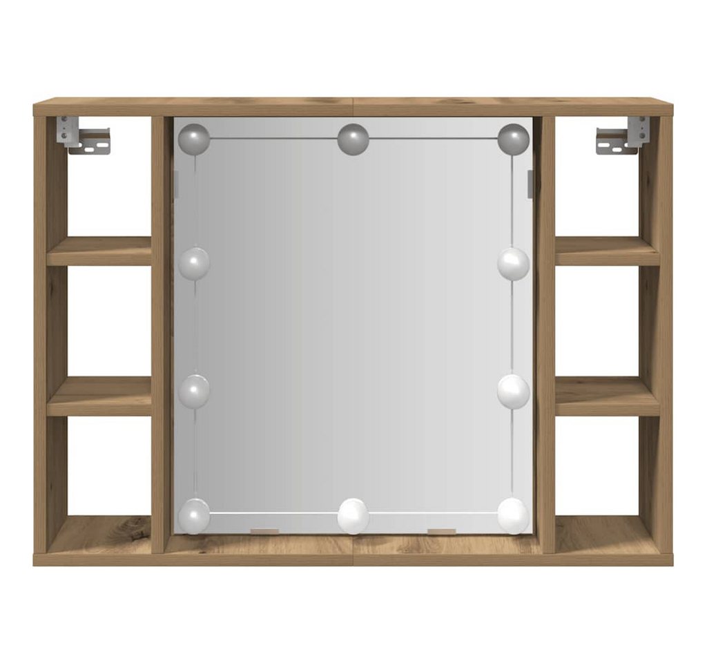 vidaXL Spiegelschrank Spiegelschrank mit LED-Leuchten Artisan-Eiche 76x15x55 cm (1-St) – Bild 5 von 5