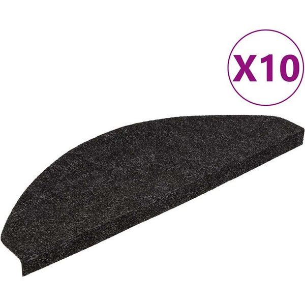 vidaXL Stufenmatte Stufenmatten Selbstklebend 10 Stk. Anthrazit 65x22,5x3,5 cm, Anre, Höhe: 3.5 mm