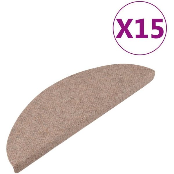 vidaXL Stufenmatte Stufenmatten Selbstklebend 15 Stk. 65x22,5x3,5 cm Beige, Hütte, Höhe: 3.5 mm