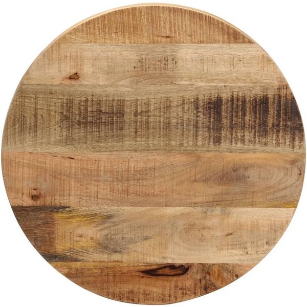 vidaXL Tischplatte Tischplatte Ø 60x1,5 cm Rund Raues Massives holz (1 St)