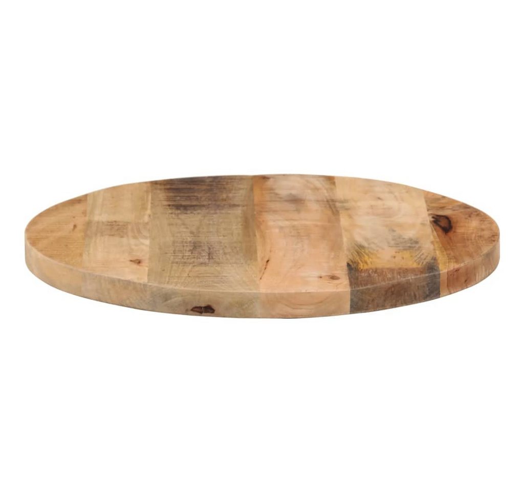 vidaXL Tischplatte Tischplatte Ø 60x1,5 cm Rund Raues Massives holz (1 St) – Bild 4 von 5