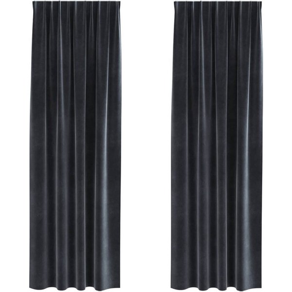 vidaXL Vorhang Vorhänge 2 stk. Dunkelgrau 140 x 260 cm Samt (2 St), Samt