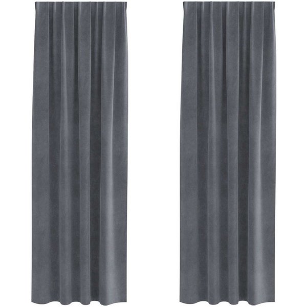 vidaXL Vorhang Vorhänge 2 stk. Hellgrau 140 x 260 cm Samt (2 St), Samt