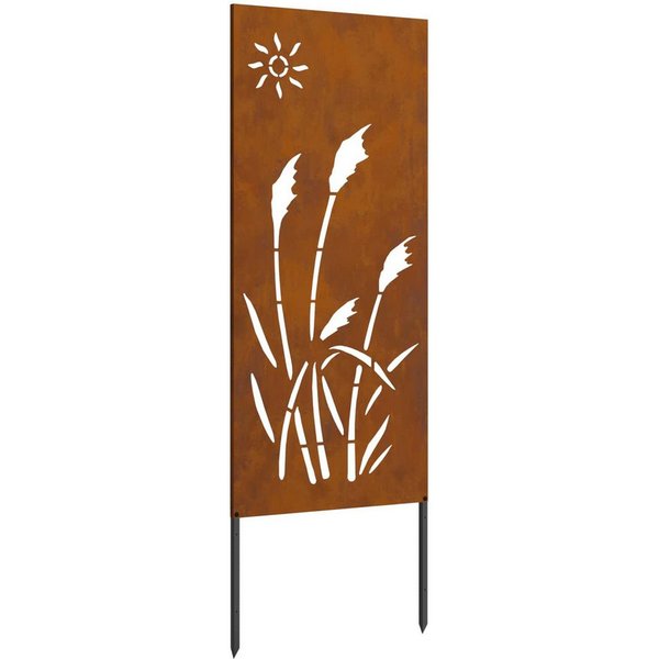 vidaXL Wandbild Garten Sichtschutz-Leinwand Rostoptik 50 x 140 cm, (1 St)