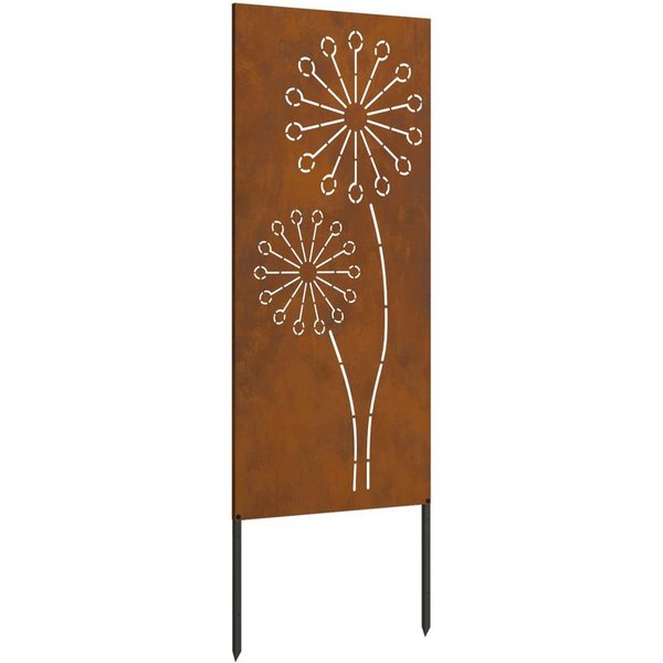 vidaXL Wandbild Garten Sichtschutz-Leinwand Rostoptik 50 x 140 cm, (1 St)