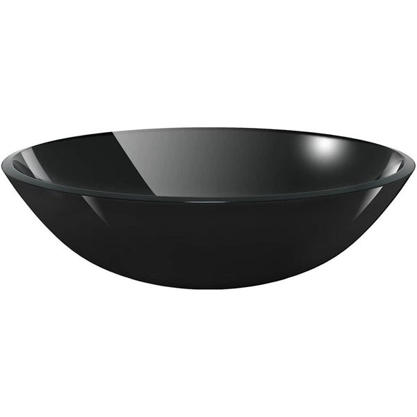 vidaXL Waschbecken Waschbecken Hartglas 42 cm schwarz