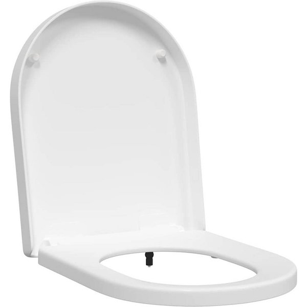 vidaXL WC-Sitz 48 x 36,5 x 4,5 cm Toilettensitz Oval Weiß 48x36,5 cm mit sanft schlie