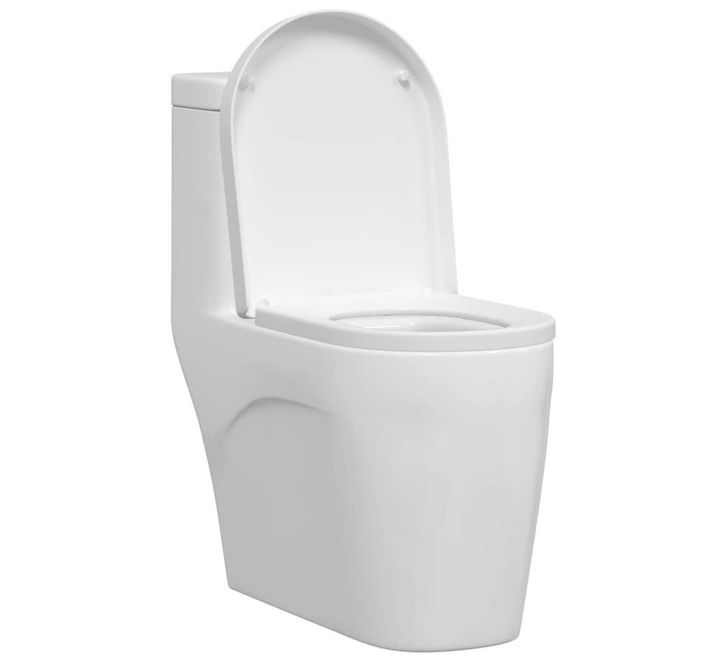 vidaXL WC-Sitz 48 x 36,5 x 4,5 cm Toilettensitz Oval Weiß 48x36,5 cm mit sanft schlie – Bild 3 von 5