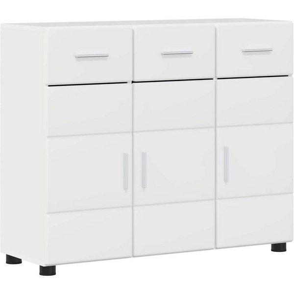 vidaXL Wohnzimmer-Set Sideboard FLORIN 88,5 x 30,5 x 73 cm Hochglanz Weiß, (1-St)