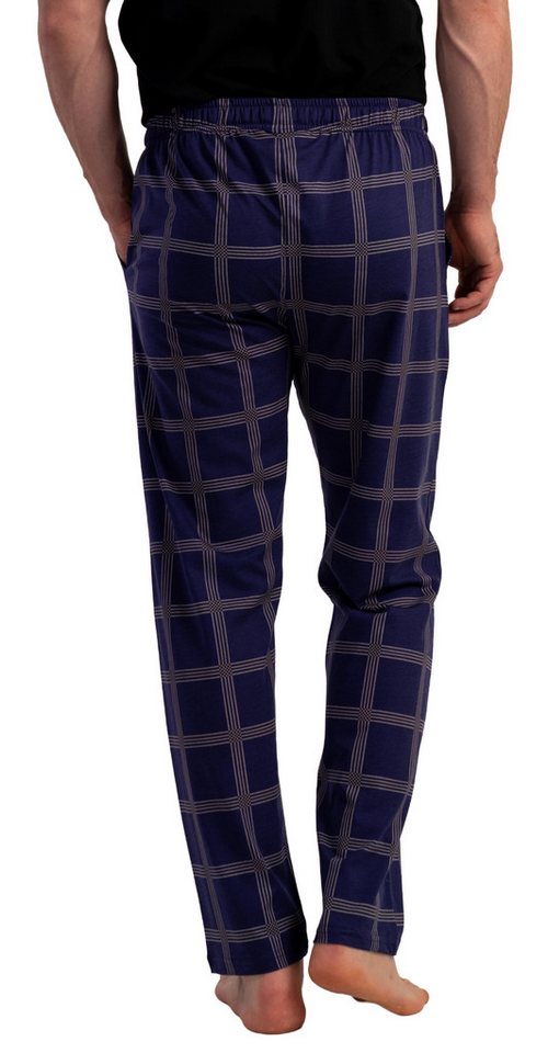 Vienetta Pyjamahose Man (1-tlg., 1-teilig) Herren Schlafhose lang Relaxhose Homewearhose Baumwolle große Größen – Bild 2 von 5