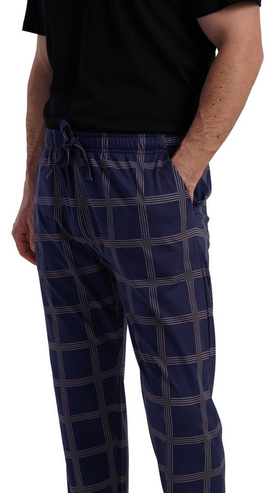 Vienetta Pyjamahose Man (1-tlg., 1-teilig) Herren Schlafhose lang Relaxhose Homewearhose Baumwolle große Größen – Bild 4 von 5