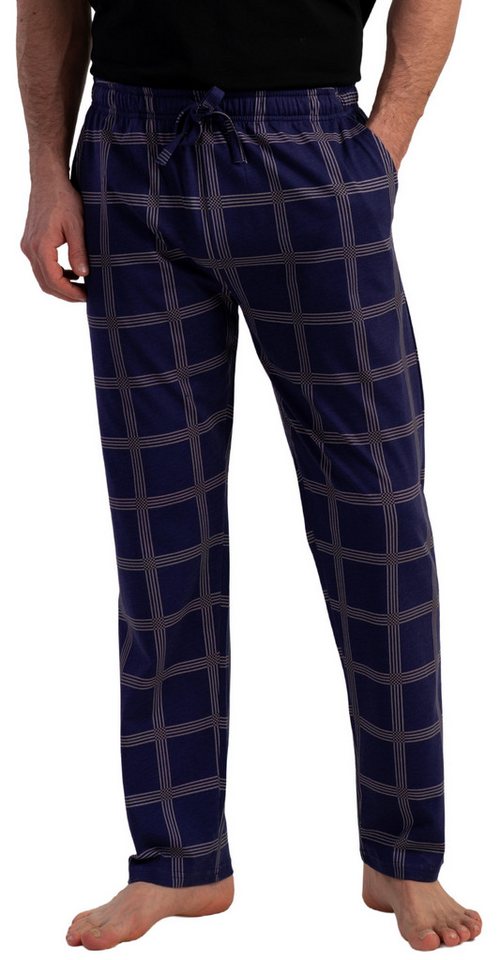 Vienetta Pyjamahose Man (1-tlg., 1-teilig) Herren Schlafhose lang Relaxhose Homewearhose Baumwolle große Größen – Bild 5 von 5