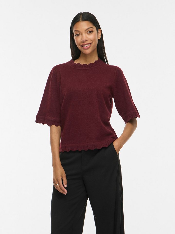 Vila Kurzarmpullover VINIKOLINA O-NECK 2/4 KNIT TOP - NOOS Materialmix, normal geschnitten – Bild 2 von 5
