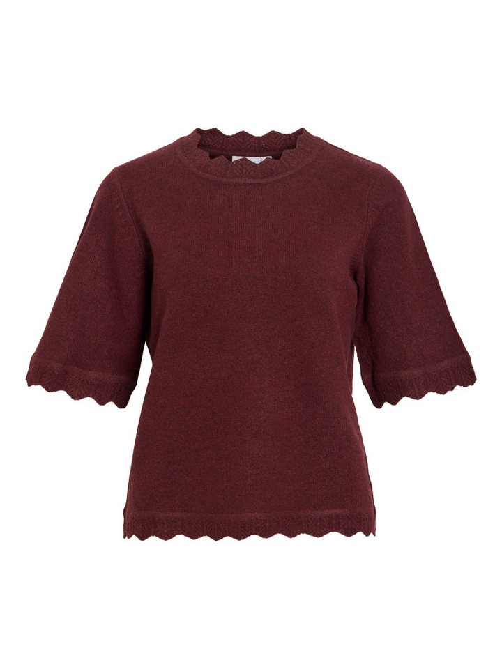 Vila Kurzarmpullover VINIKOLINA O-NECK 2/4 KNIT TOP - NOOS Materialmix, normal geschnitten – Bild 5 von 5