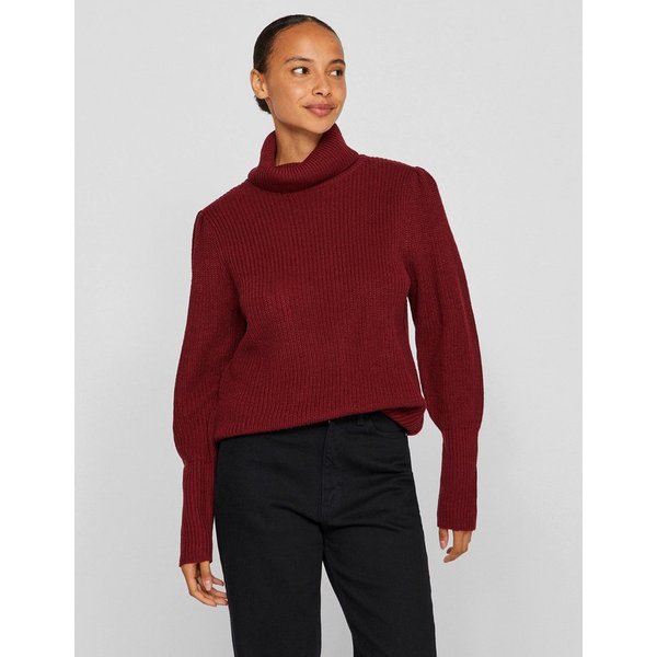 Vila Rollkragenpullover VILOU (1-tlg) Drapiert/gerafft