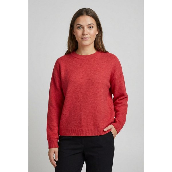 Vila Strickpullover VILIGA L/S O-NECK KNIT TOP - NOOS Materialmix, relaxed fit
