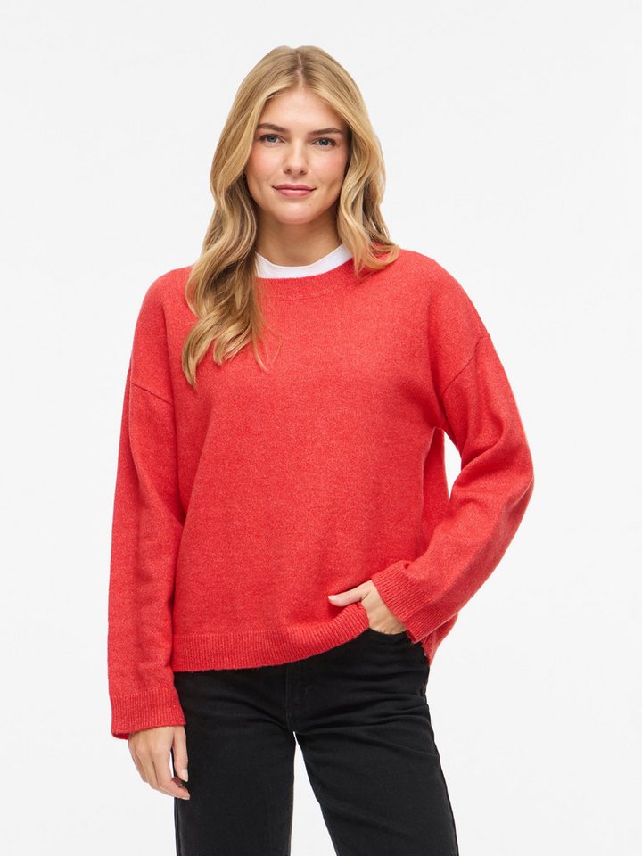 Vila Strickpullover VILIGA L/S O-NECK KNIT TOP - NOOS Materialmix, relaxed fit – Bild 2 von 5