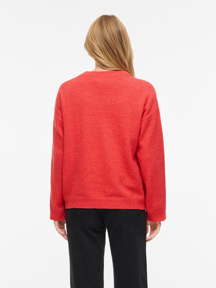 Vila Strickpullover VILIGA L/S O-NECK KNIT TOP - NOOS Materialmix, relaxed fit – Bild 3 von 5