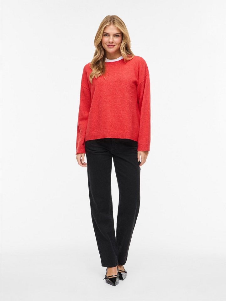 Vila Strickpullover VILIGA L/S O-NECK KNIT TOP - NOOS Materialmix, relaxed fit – Bild 5 von 5
