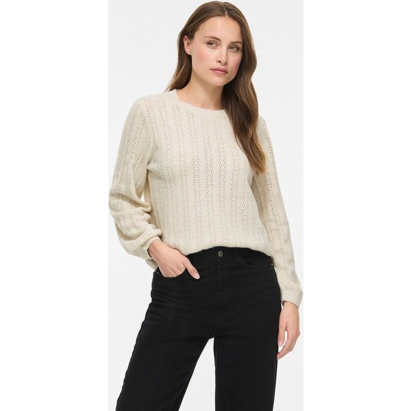 Vila Strickpullover VILIGA POINTELLE L/S O-NECK TOP -NOOS Materialmix