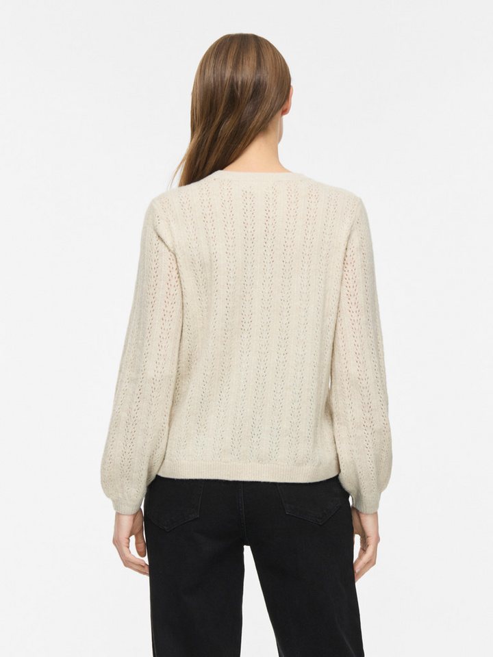Vila Strickpullover VILIGA POINTELLE L/S O-NECK TOP -NOOS Materialmix – Bild 2 von 5
