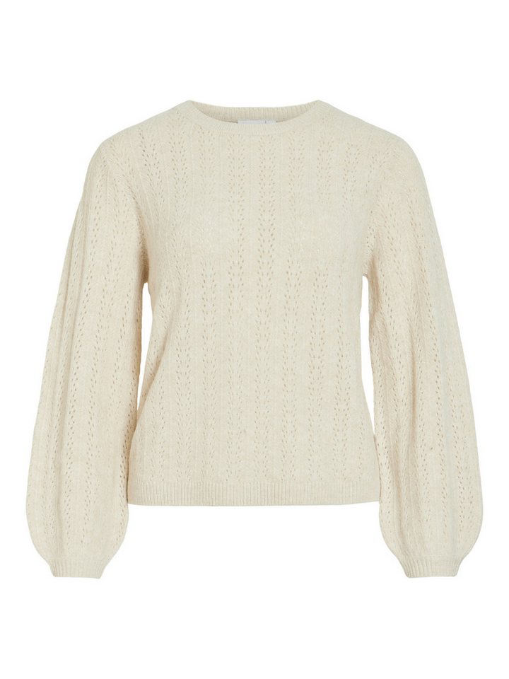 Vila Strickpullover VILIGA POINTELLE L/S O-NECK TOP -NOOS Materialmix – Bild 5 von 5