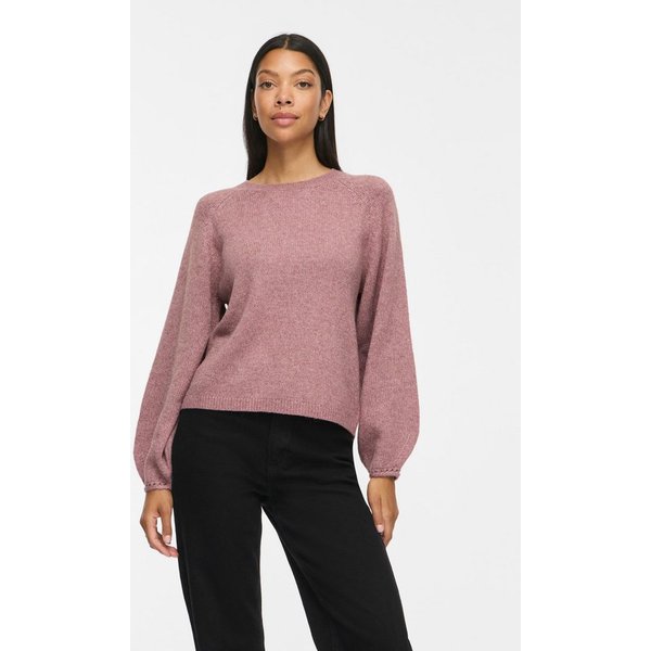 Vila Strickpullover VISAPNA O-NECK L/S KNIT TOP/PB/1 mit Rundhalsausschnitt, aus Strick, Regular Fit