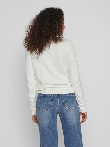 Vila V-Ausschnitt-Pullover VIRIL V-NECK L/S KNIT TOP - NOOS Materialmix, regular fit – Bild 2 von 5