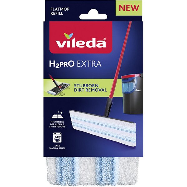 Vileda Vileda Bodenwischer H2PRO Flat Mop Ersatzbezug Wischbezug (Holz)