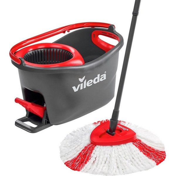 Vileda Bodenwischer-Set Turbo Easy Wring & Clean, ideal für Laminat, Parkett, Fliesen