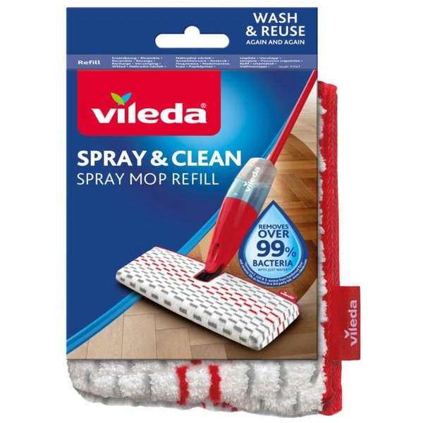 Vileda Ersatzbezug Spray and Clean Mikrofaser Wischbezug für Sprühwischer Wischbezug (Polyester, Polyamid, 40x13 cm, Einzelartikel, 1-tlg., 1× Ersatzbezug Spray