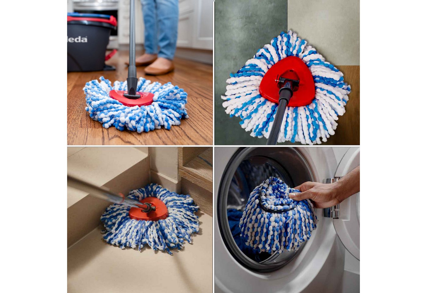 Vileda Vileda H2Pro Spinmop Ersatzbezug Wischbezug (Mikrofaser, 1-tlg., Ersatz-Wischkopf für das H2PRO Spin Mop System) – Bild 5 von 5