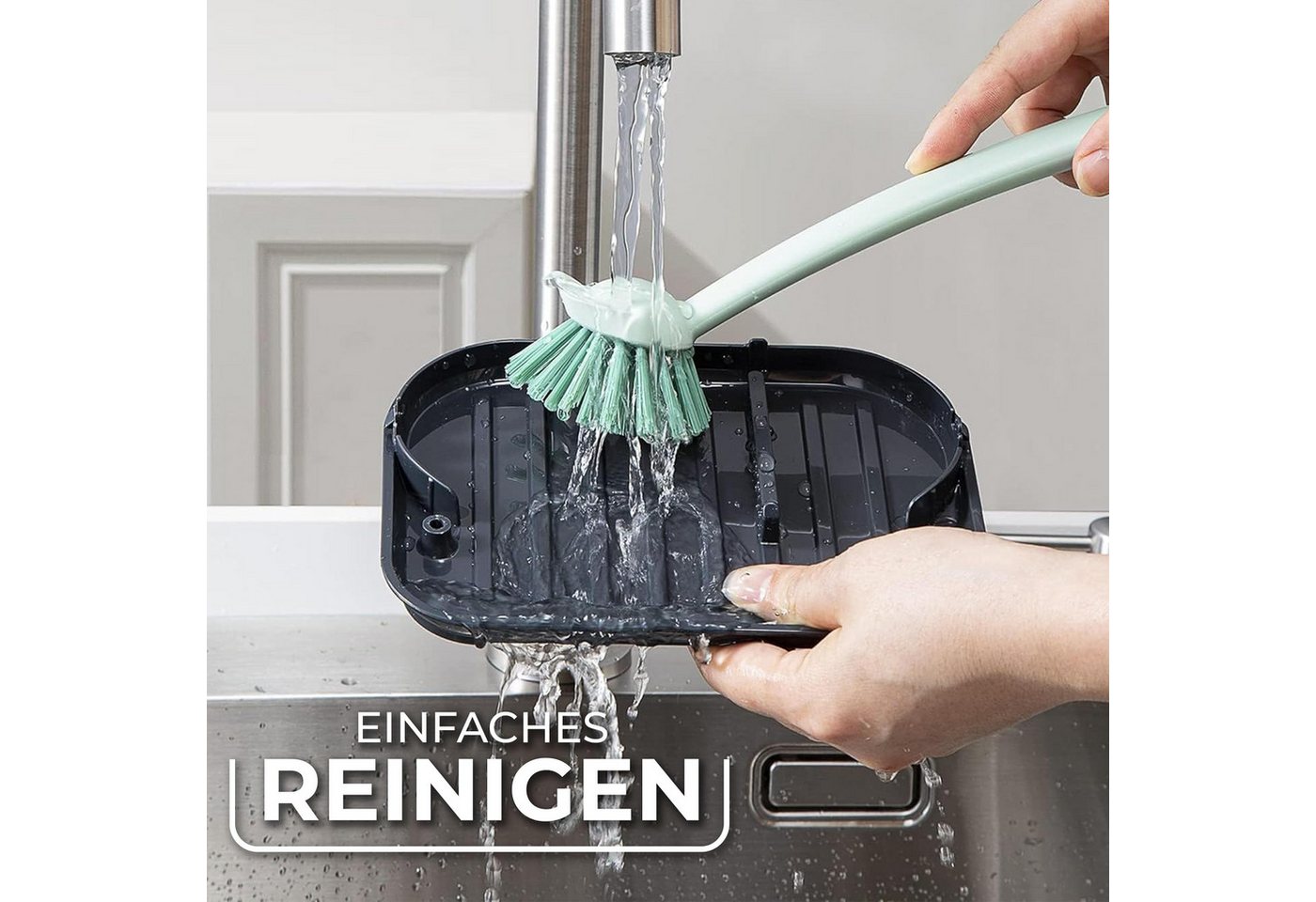 Vileda Küchenorganizer-Set Spülbeckenorganizer mit Schwamhalter Edelstahl – Bild 3 von 5