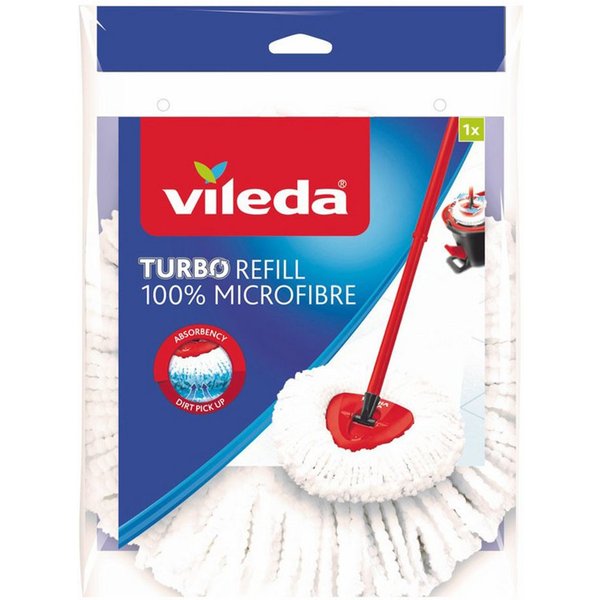 Vileda Vileda TURBO Refill 100% Microfibre Ersatzkopf Wischbezug (Mikrofaser, 22, 1-tlg., Ersatzkopf mit Dreiecksform - für alle Oberflächen geeignet)