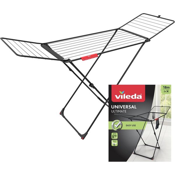 Vileda Wäscheständer Wäschetrockner, Trocknerbereich 18m, schwarz