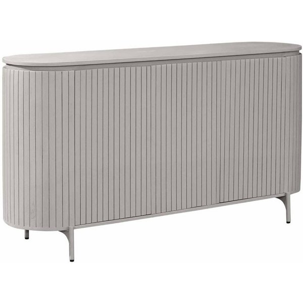 Villa Möbel Sideboard Helena (Packung, 1 St., 1 St. Sideboard), Mangoholz Taupe Lamellenfront, Stauraum und Metallgestell