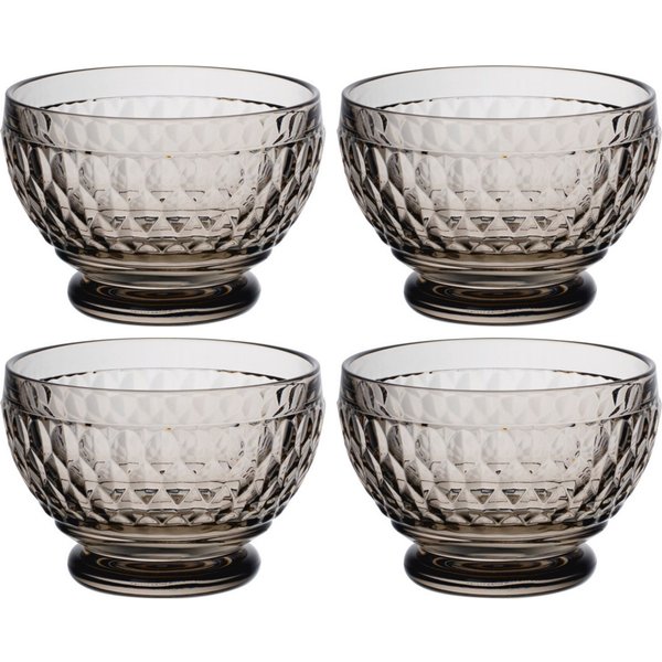 Villeroy & Boch Dessertschale Boston Coloured, Kristallglas, Spülmaschinengeeignet, Grau, Boston, H: 8.1cm