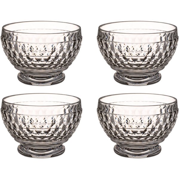 Villeroy & Boch Dessertschale Boston, Kristallglas, Spülmaschinengeeignet, Transparent, Boston, H: 8.1cm