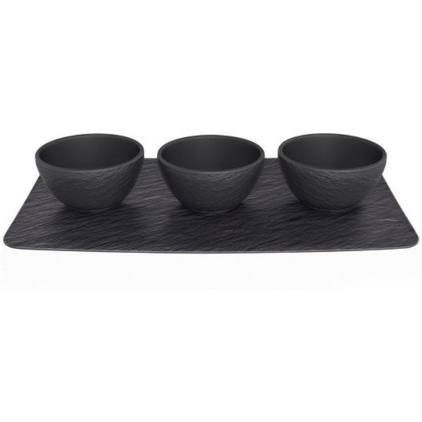 Villeroy & Boch Dipschale Manufacture Rock Set Dipschälchen 4tlg., Premium Porcelain, (Dipschalen)