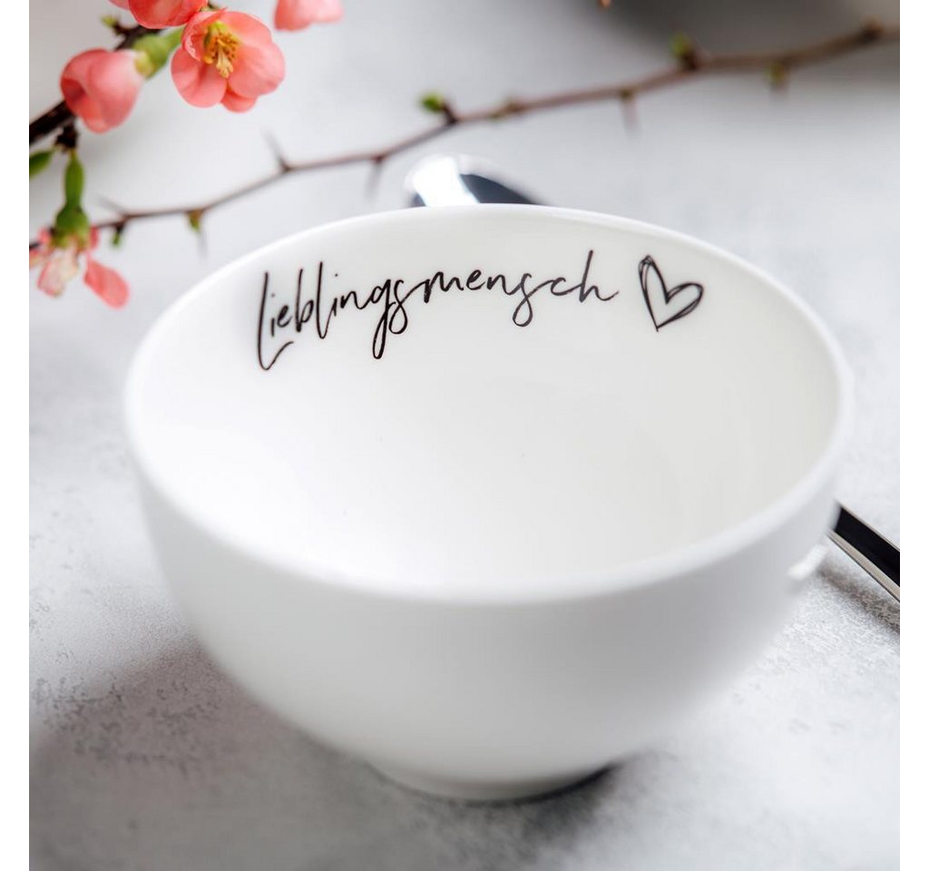 Villeroy & Boch Frühstücks-Geschirrset Statement Frühstücks-Set Lieblingsmensch 3-tlg. (3-tlg), 1 Personen, Porzellan – Bild 4 von 4