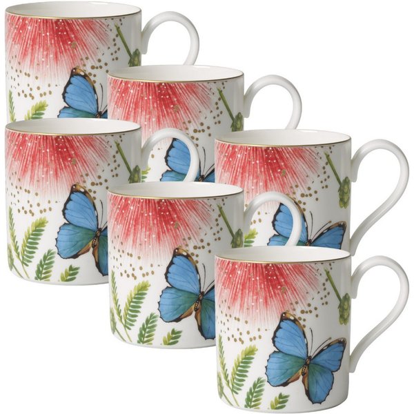 Villeroy & Boch Kaffeeservice Amazonia Kaffeeobertasse 0,21 l Set6, Premium Bone Porcelain
