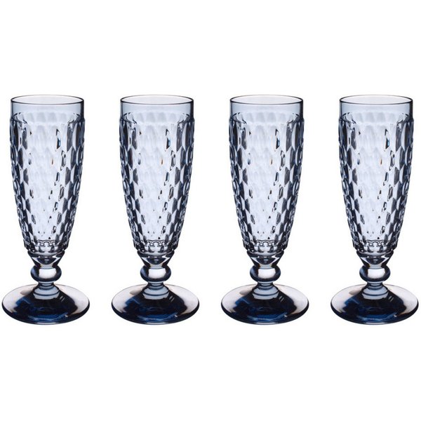 Villeroy & Boch Sektglas Boston Coloured, Kristallglas, Spülmaschinengeeignet, Blau, Boston, H: 16.3cm
