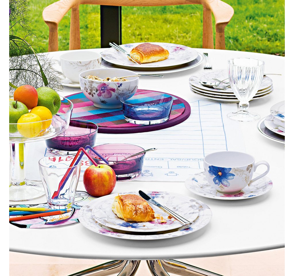 Villeroy & Boch Tafelservice Mariefleur Gris Basic (12-tlg), 6 Personen, Fine China-Porzellan, Teller Set, Made in Germany, Fine China Porzellan – Bild 3 von 4