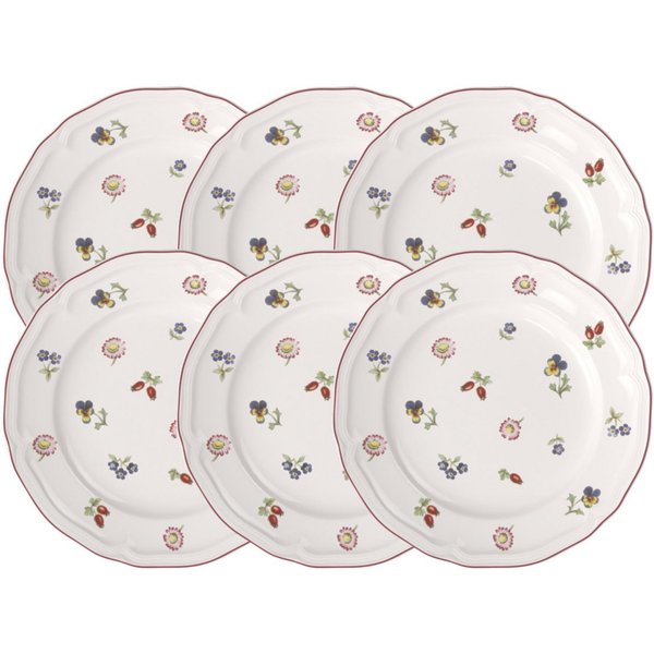 Villeroy & Boch Teller-Set Petite Fleur Frühstücksteller 21cm Set6, Premium Porcelain