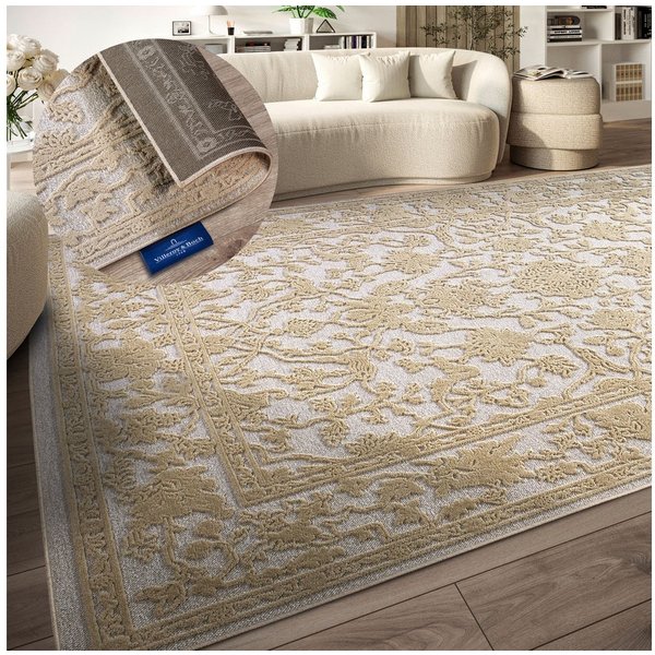 Villeroy & Boch Teppich Ambroise, rechteckig, Höhe: 5,5 mm, Wohnzimmer, Schlafzimmer, Modern, Hoch-Tief Effekt, Flur