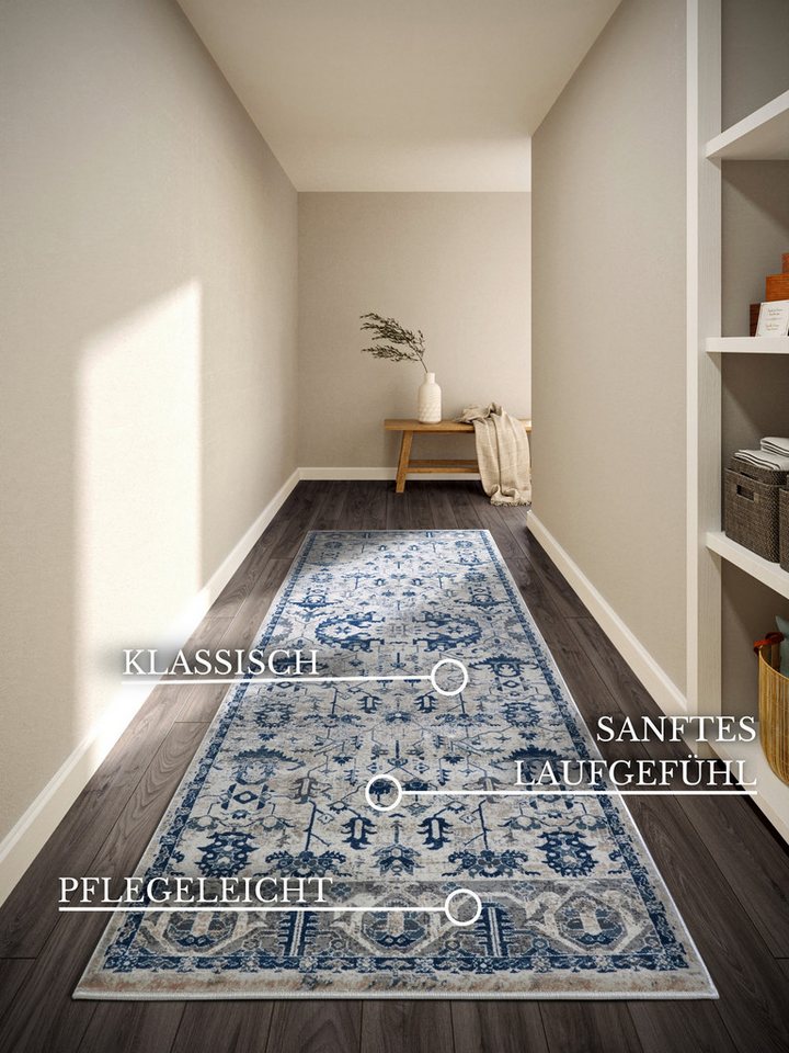 Villeroy & Boch Teppich Emmanuel, rechteckig, Höhe: 11 mm, Läufer, Orient, Wohnzimmer, Schlafzimmer, Klassisch, Kurzflor, Weich – Bild 3 von 5