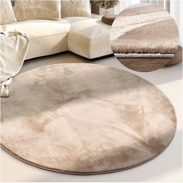 Villeroy & Boch Teppich Leon, rund, Höhe: 15 mm, Langflor, Shaggy, einfarbig, flauschig, weich, glänzend, modern, uni