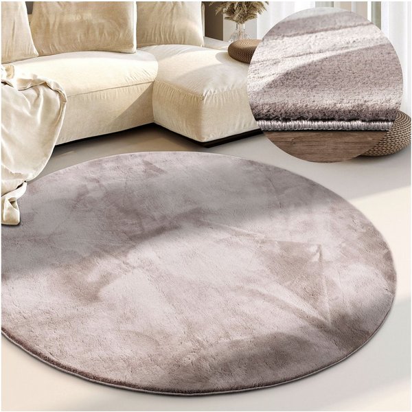Villeroy & Boch Teppich Leon, rund, Höhe: 15 mm, Langflor, Shaggy, einfarbig, flauschig, weich, glänzend, modern, uni